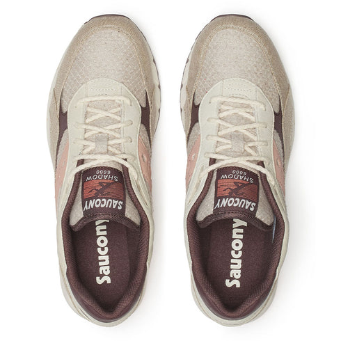 saucony shadow 6000 beige/brown sneaker
