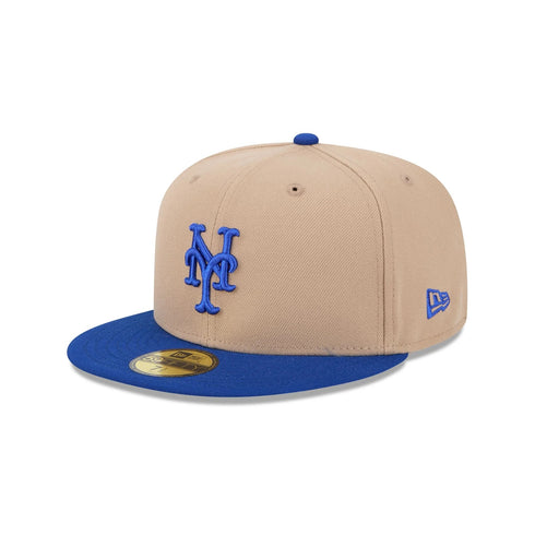 new york mets camel/royal fitted cap