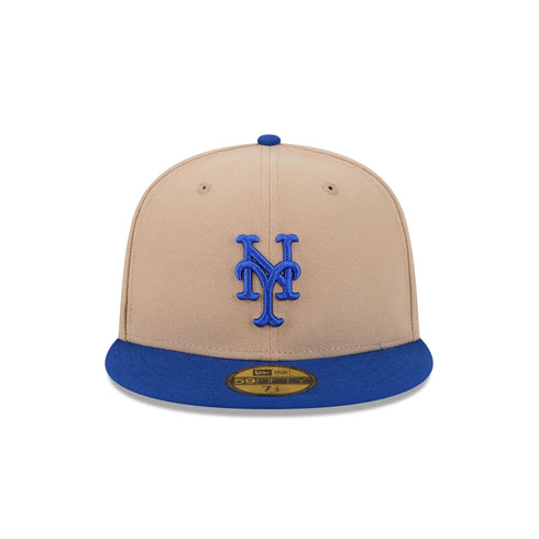 new york mets camel/royal fitted cap