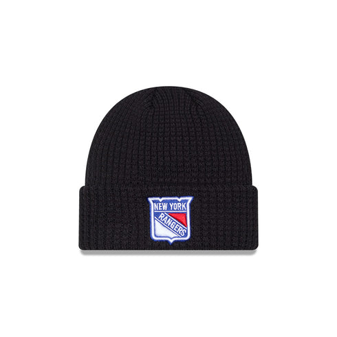 new era new york rangers waffle knit beanie dark navy color