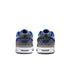 Gray and blue Nike sneakers on a white background