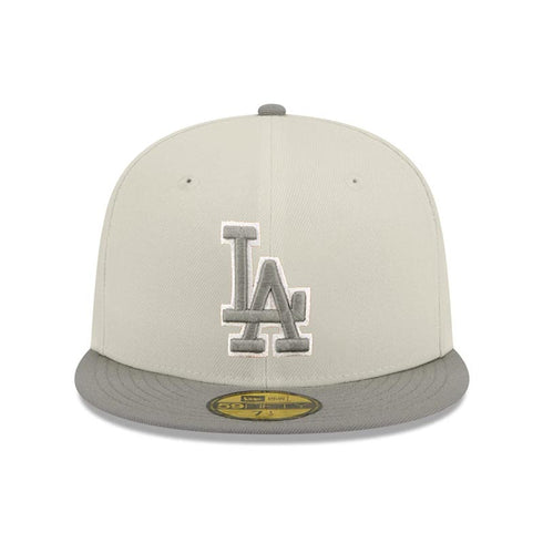 new era los angeles dodgers two tone color pack 59fifty fitted stone/grey