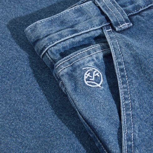Big Boy Work Pants (Blue Wash) front pocket detail