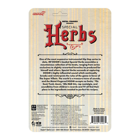 mf doom special herbs reaction figure back of display card