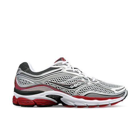 saucony progrid omni 9 sneaker silver/red