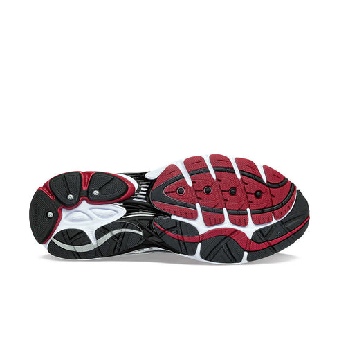 saucony progrid omni 9 sneaker silver/red