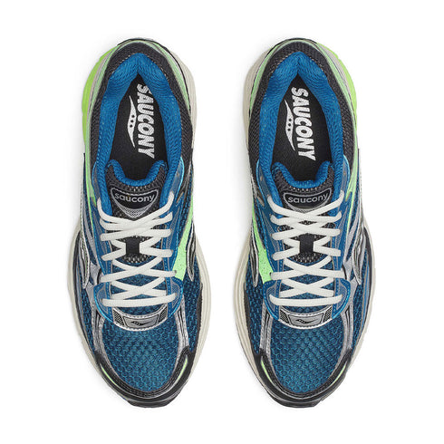 saucony progrid omni 9 blue/lime sneaker