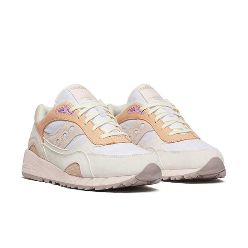 saucony shadow 6000 white/peach sneakers