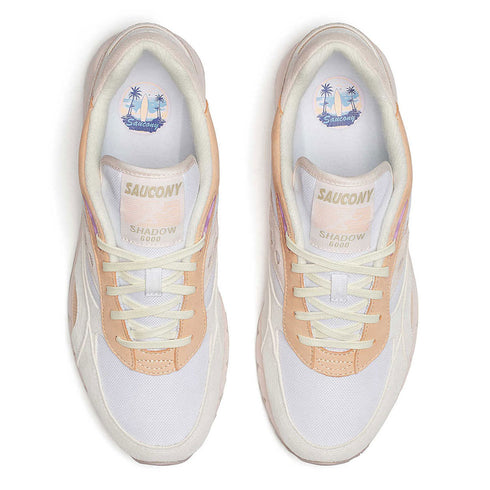 saucony shadow 6000 white/peach sneakers