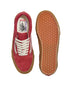 vans skate old skool red gum top and bottom view