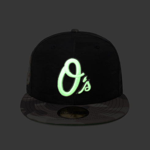 baltimore orioles black camo cap glow in the dark
