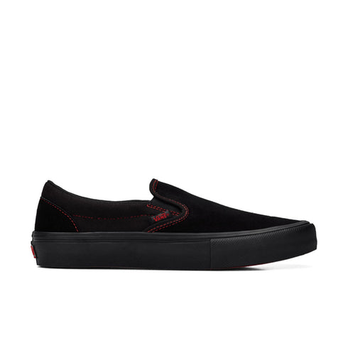 vans skate slip-on sneaker black/red