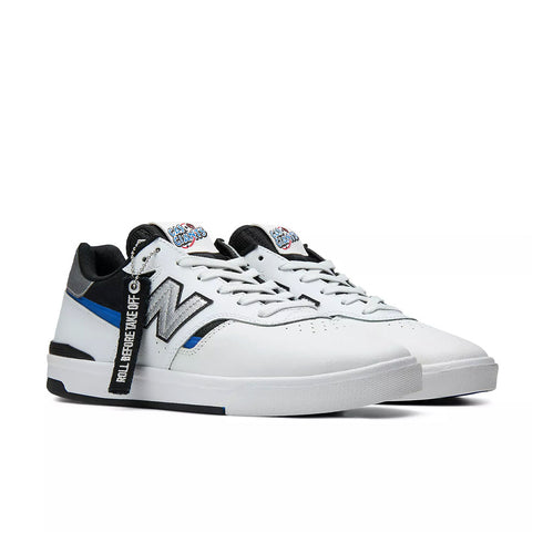 new balance numeric jamie foy 306 cup gas giants white sneaker on white background