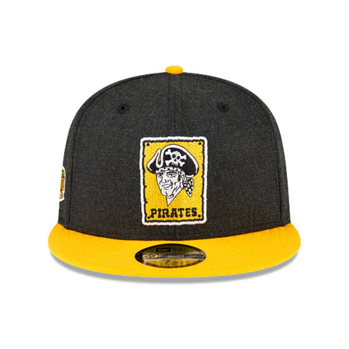 Pittsburgh Pirates Black Heather 59Fifty Fitted Hat