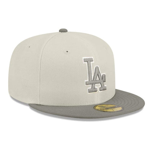 new era los angeles dodgers two tone color pack 59fifty fitted stone/grey