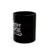 black coffee mug on white background