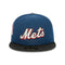 new york mets silver script fitted hat