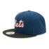 new york mets silver script fitted hat