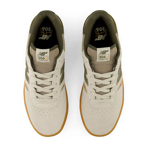 new balance numeric 306c timberwolf/dark moss sneaker