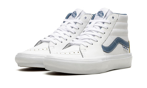 Skate Sk8-Hi Wearaway White/Blue colorway sneaker angled pair
