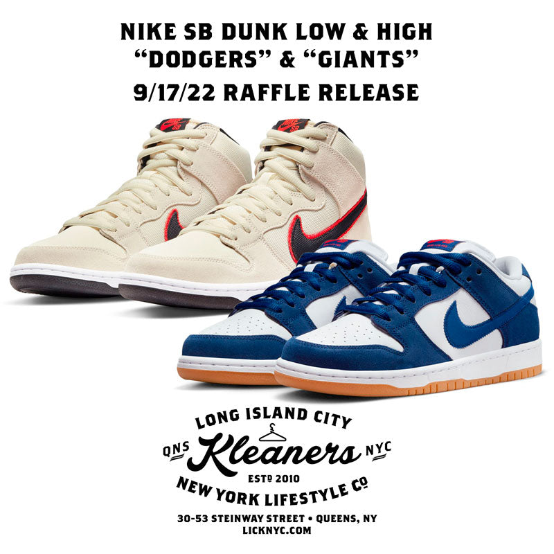 Nike SB Dunk Low & High Premium Bubble Gum Pack: Dodgers & Giants – LICK  (Long Island City Kleaners)